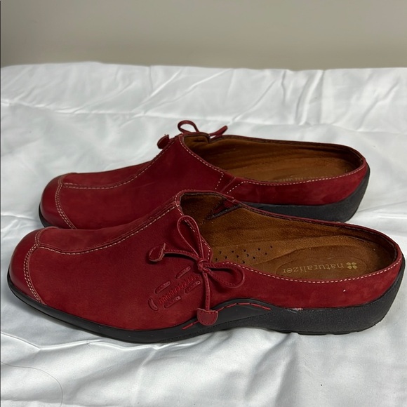 Naturalizer Red Suede Loafers with Square Toe - Picture 4 of 6